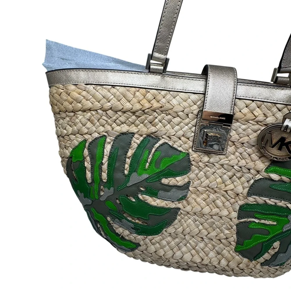 Michael Michael Kors Cecelia Large Basket Tote Malibu Palm NWT $398